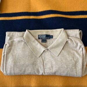 Two RL light long sleeve sweaters.Both XL size.One is grey and the other brown.